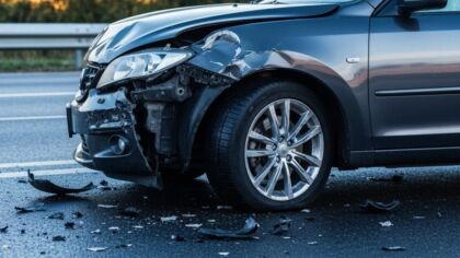 Regulice–Bykowice: auto uderzyło w drzewo
